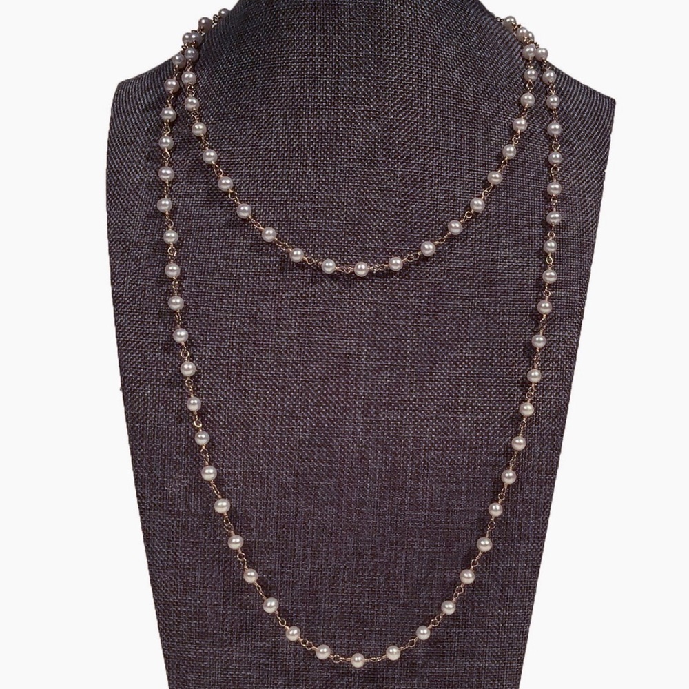 NWT Gold Pearl necklace bracelet set Handmade